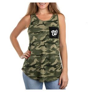 NWT Women's Washington Nationals New‎ Era Tank Green/Black Camo XL